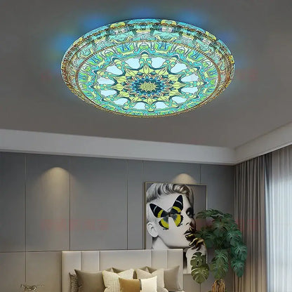 Bohemian romantic art rainbow mosaic ceiling lamp living room