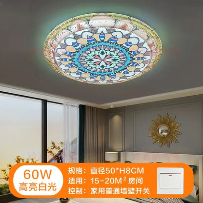 Bohemian romantic art rainbow mosaic ceiling lamp living room