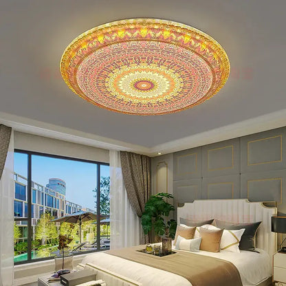 Bohemian romantic art rainbow mosaic ceiling lamp living room