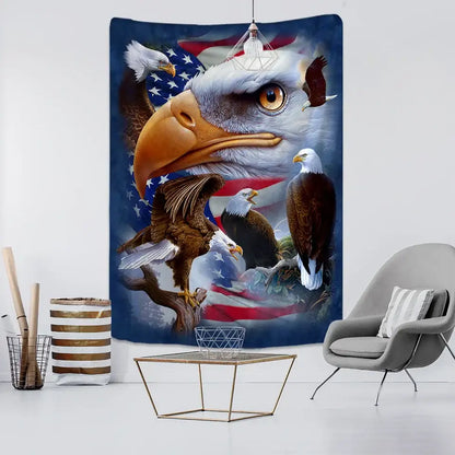 Bohemian sun moon american eagle flag wall hanging bedroom tapestry