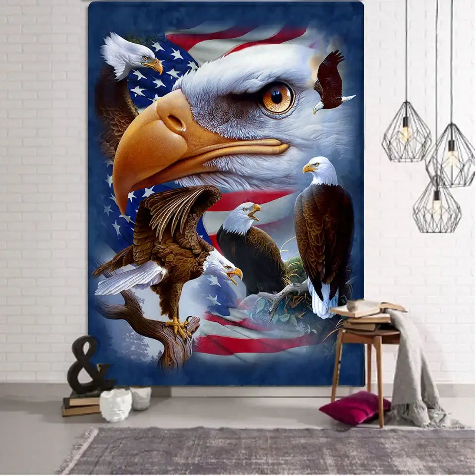 Bohemian sun moon american eagle flag wall hanging bedroom tapestry