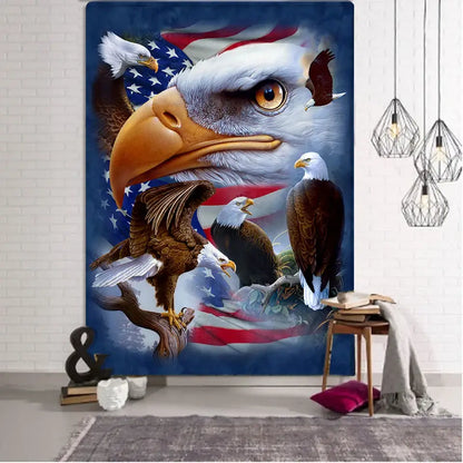 Bohemian sun moon american eagle flag wall hanging bedroom tapestry