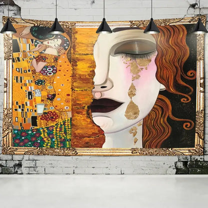 Bohemian thai style half face tapestry living room wall art