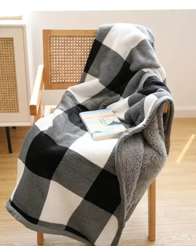Bohemian winter blanket multicolored striped fleece for living room