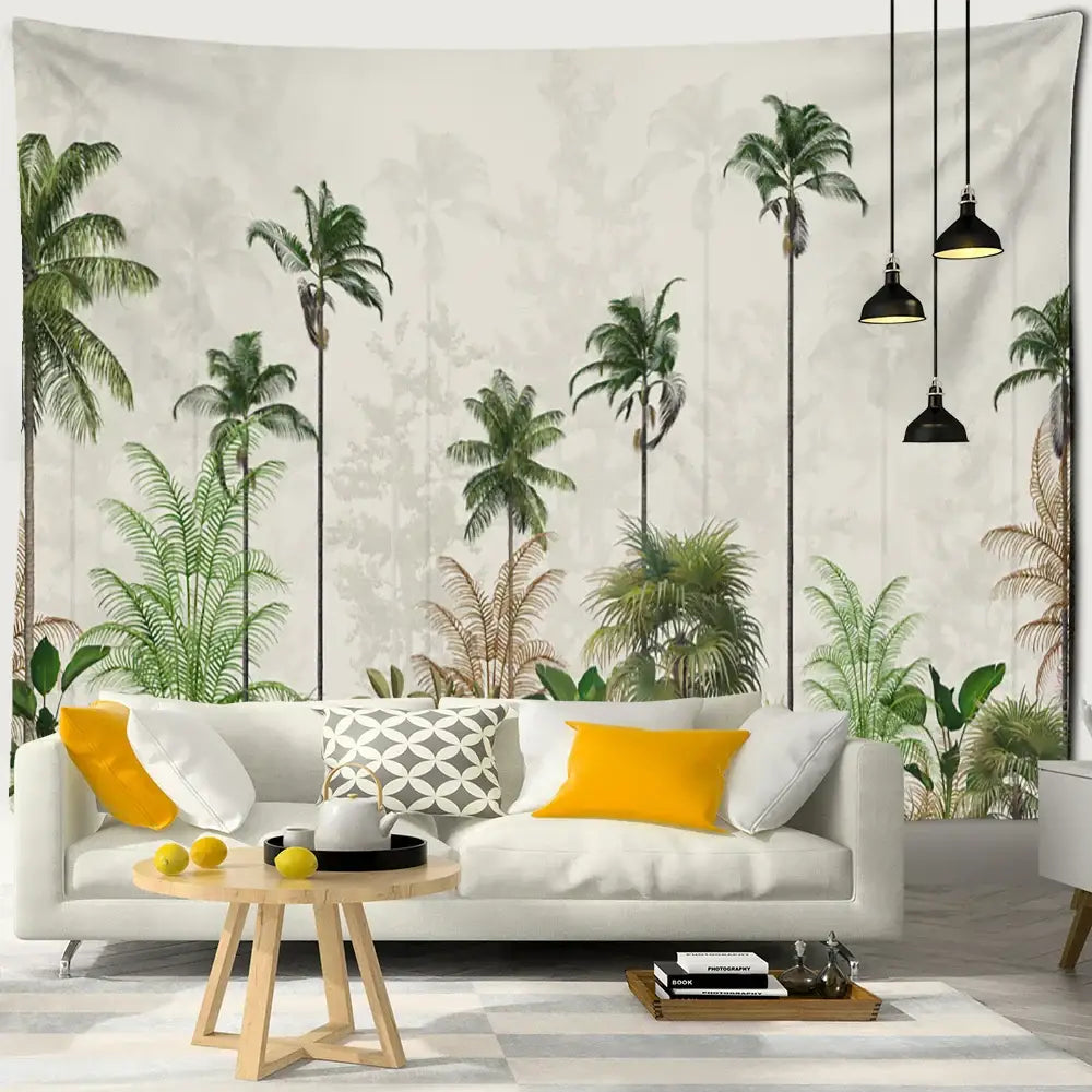 Boho banana tree mist tapestry wall hanging living room decor