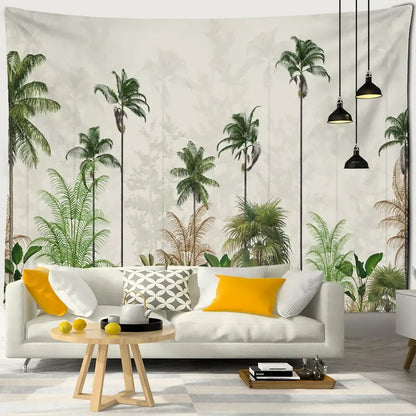 Boho banana tree mist tapestry wall hanging living room decor