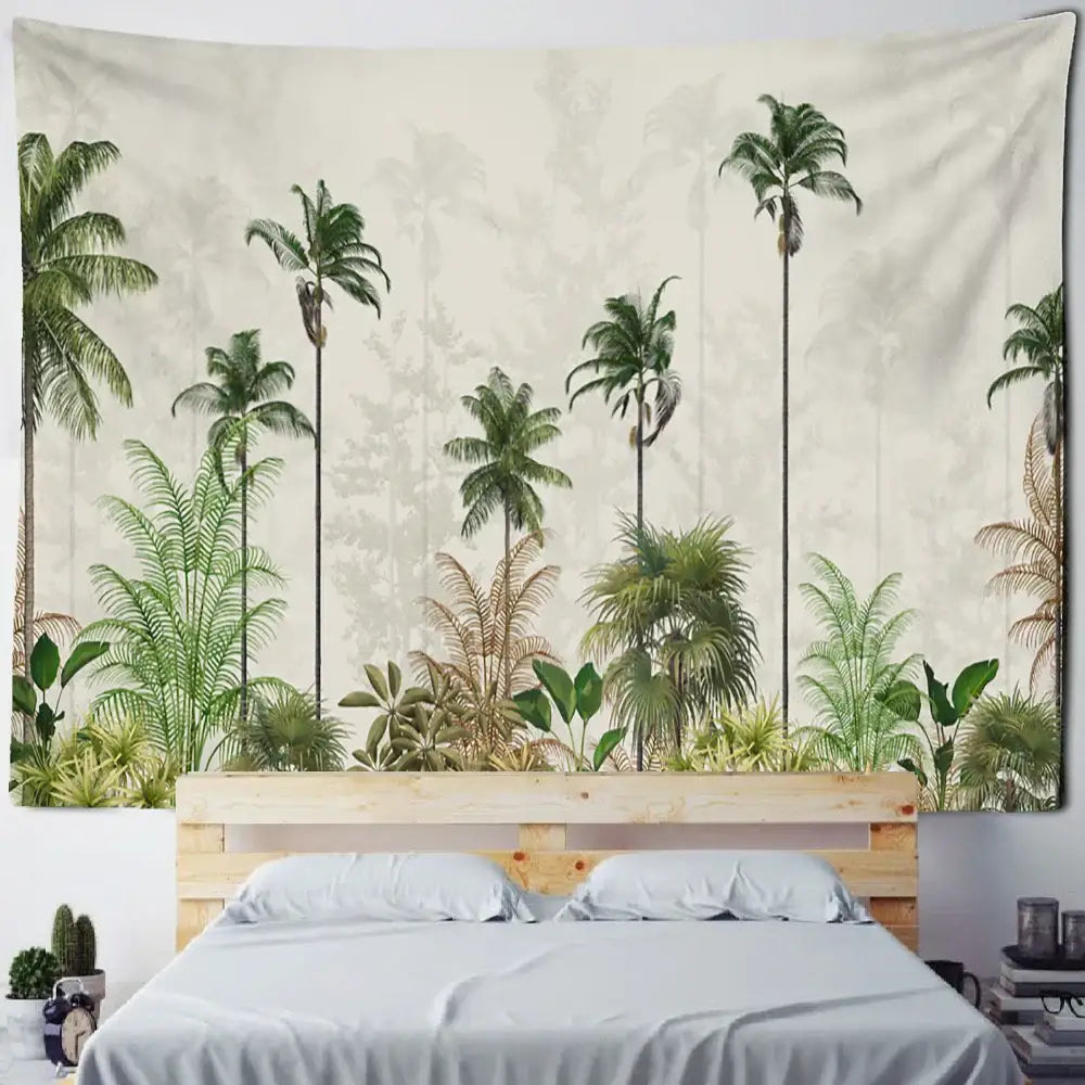 Boho banana tree mist tapestry wall hanging living room decor