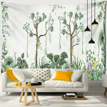 Boho banana tree mist tapestry wall hanging living room decor