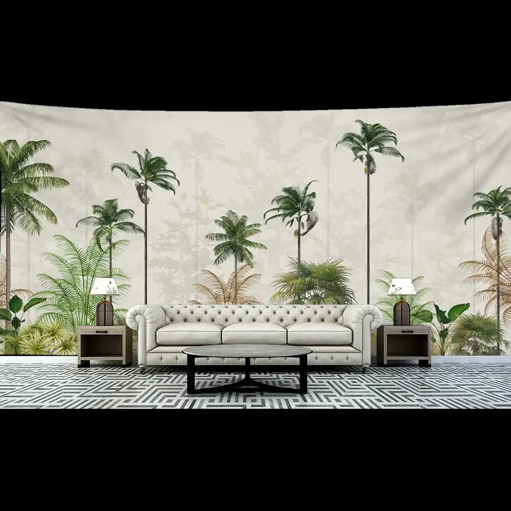 Boho banana tree mist tapestry wall hanging living room decor