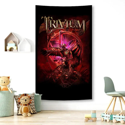Boho band tapestry flag bedroom wall art and bedspread