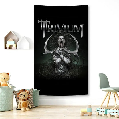 Boho band tapestry flag bedroom wall art and bedspread