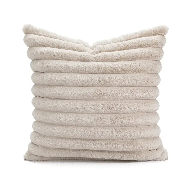 Boho beige tufted fringed geometric pillow cover living room decor