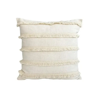 Boho beige & yellow linen cotton pillow cover living room decor