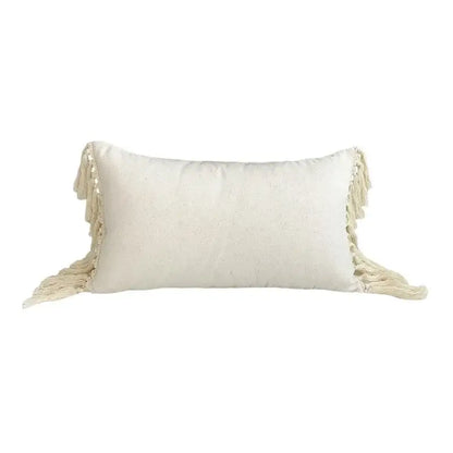 Boho beige & yellow linen cotton pillow cover living room decor