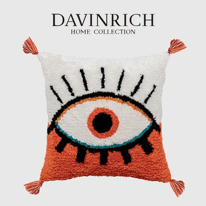 Boho big eye tufted cushion covers for bedroom living room