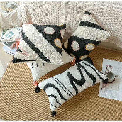 Boho big eye tufted cushion covers for bedroom living room