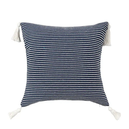 Boho black & white jacquard flower pillow case living room decor