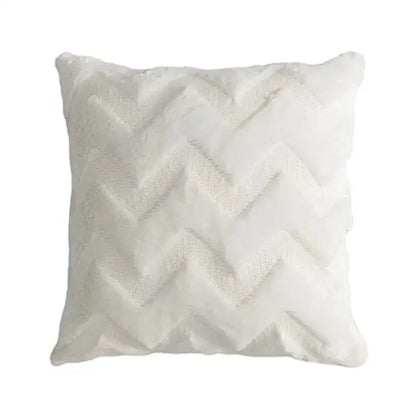 Boho chic white faux fur chevron pillow cover bedroom decor