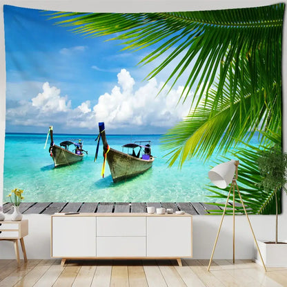 Boho coastal cave tapestry wall hanging bedroom seaside decor