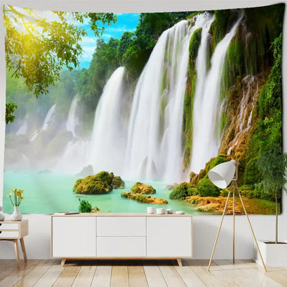 Boho coastal cave tapestry wall hanging bedroom seaside decor