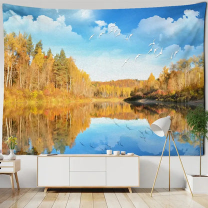 Boho coastal cave tapestry wall hanging bedroom seaside decor