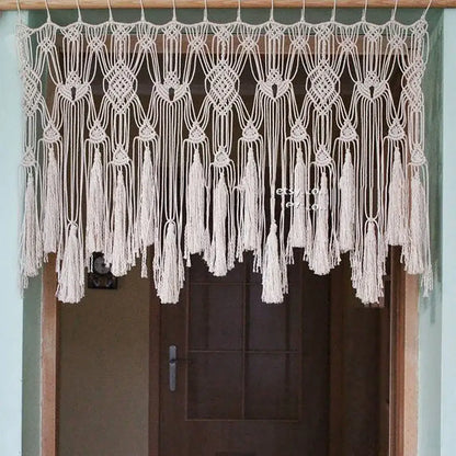 Boho cotton wove door curtain macrame tapestry bedroom decor