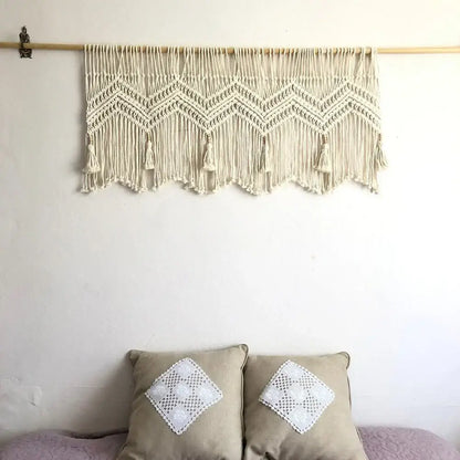 Boho cotton wove door curtain macrame tapestry bedroom decor