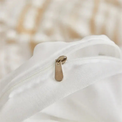 Boho cream & beige striped duvet set bedroom pom pom bedding