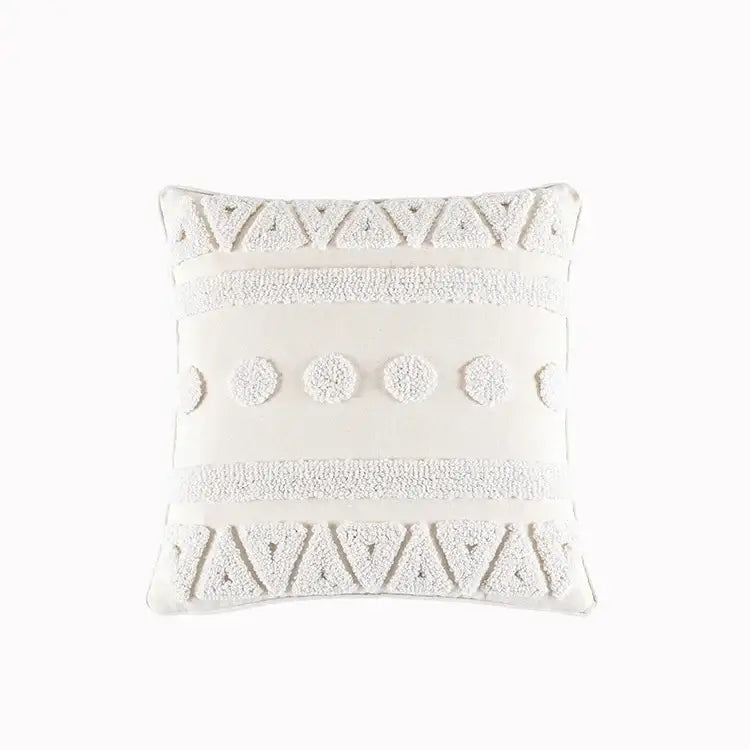 Boho cream cotton tassels cushion covers living room pillow case