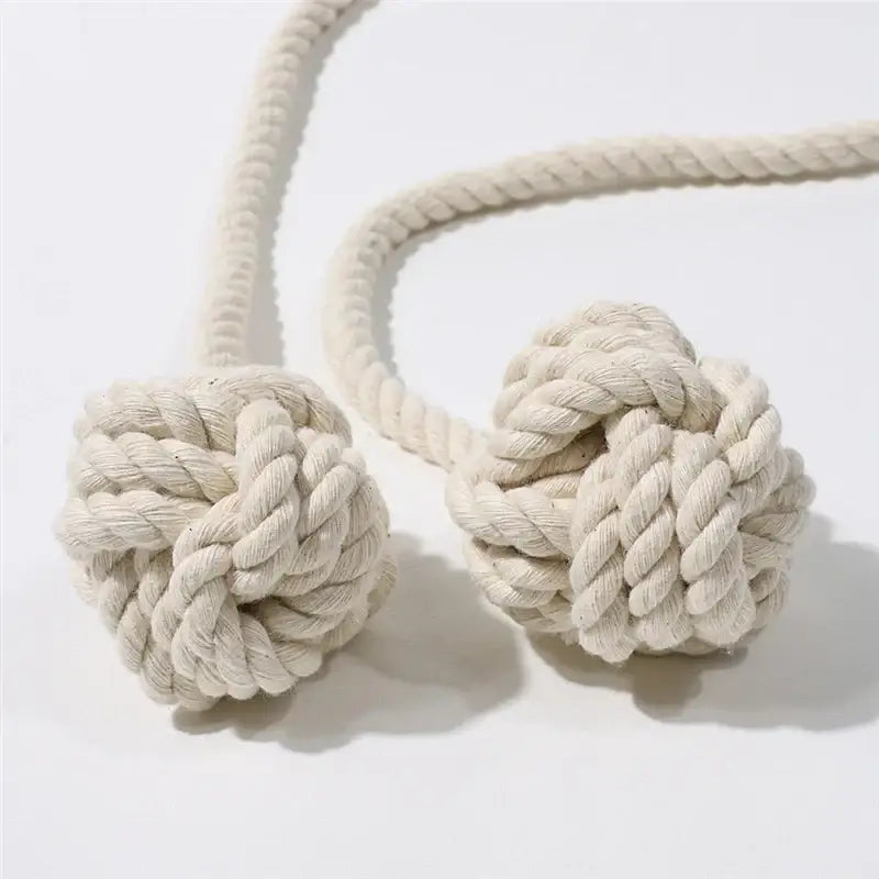 Boho cream handwoven cotton curtain tieback – living room tassel decor
