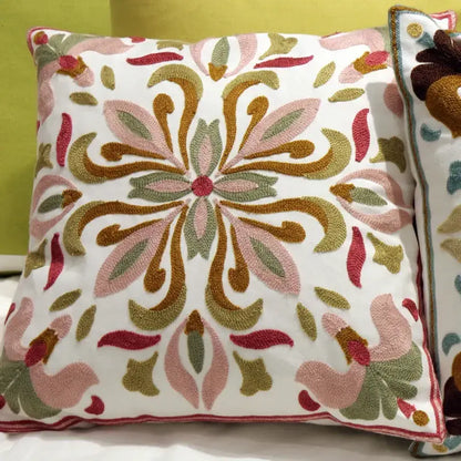 Boho ethnic flower elephant pillowcase pink & teal bedroom decor