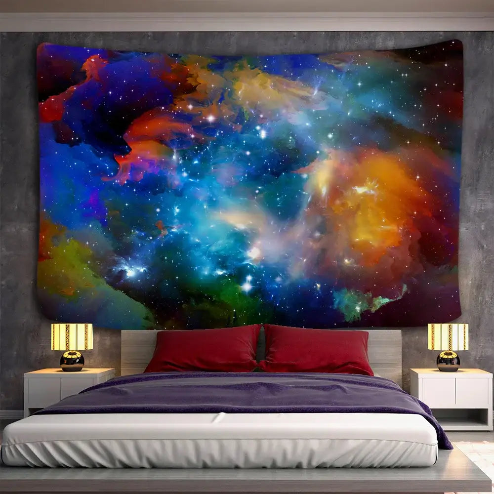 Boho galaxy psychedelic space tapestry bedroom cosmic wall decor
