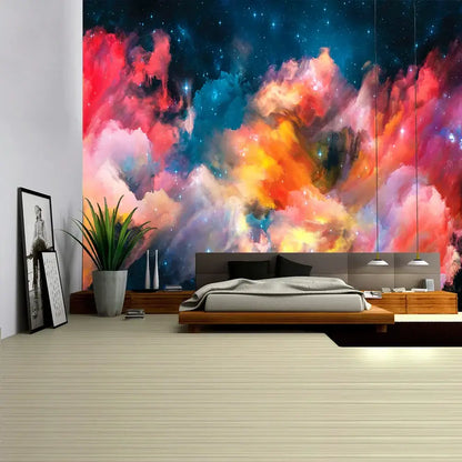 Boho galaxy psychedelic space tapestry bedroom cosmic wall decor