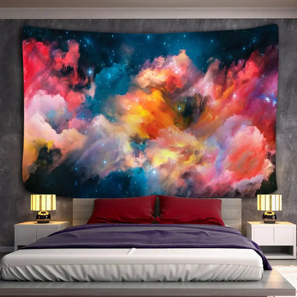 Boho galaxy psychedelic space tapestry bedroom cosmic wall decor