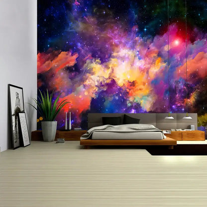 Boho galaxy psychedelic space tapestry bedroom cosmic wall decor