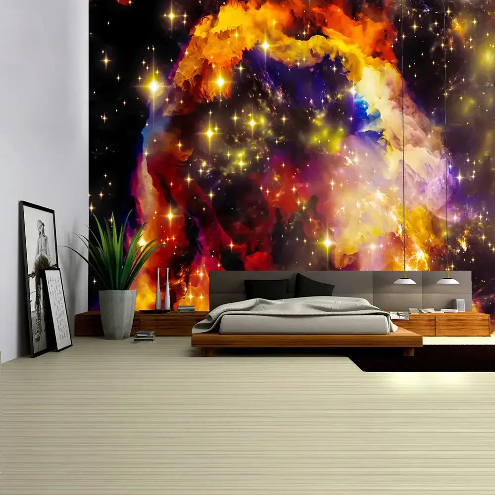 Boho galaxy psychedelic space tapestry bedroom cosmic wall decor