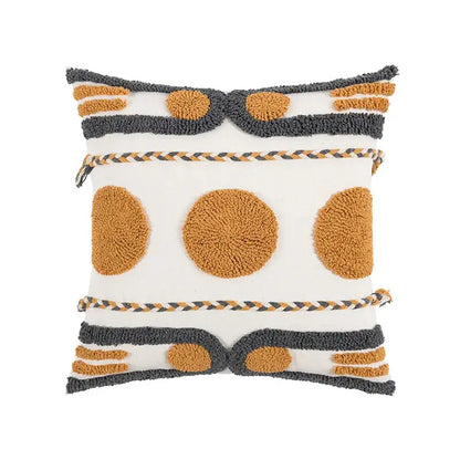 Boho geometric embroidered cotton cushion cover living room decor