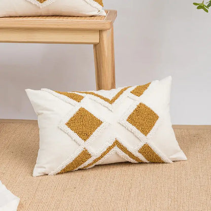 Boho geometric embroidery cushion cover living room throw pillow