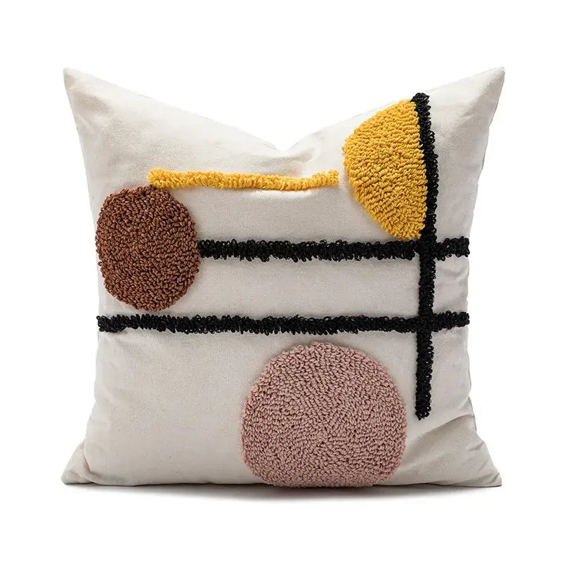 Boho geometric embroidery cushion cover living room throw pillow