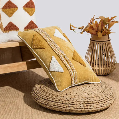 Boho geometric embroidery cushion cover living room throw pillow