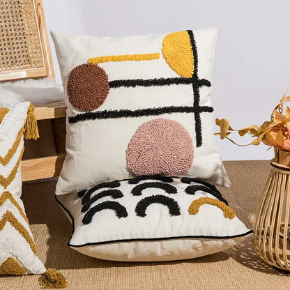 Boho geometric embroidery cushion cover living room throw pillow