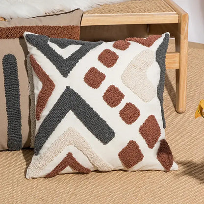 Boho geometric embroidery cushion cover living room throw pillow
