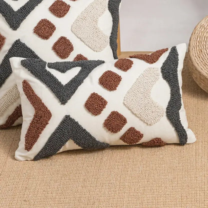 Boho geometric embroidery cushion cover living room throw pillow