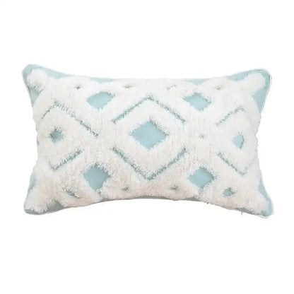 Boho geometric tufted cushion cover cream & gray living room pillow