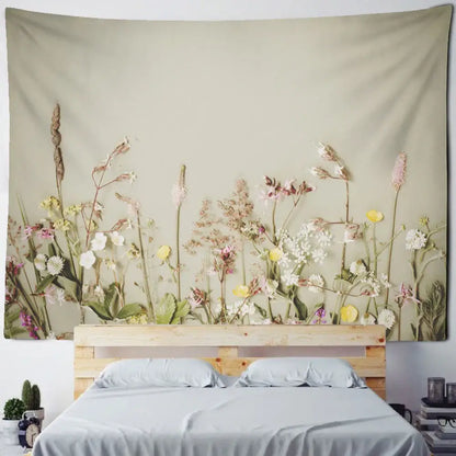 Boho green leaf tapestry bedroom wall hanging decor