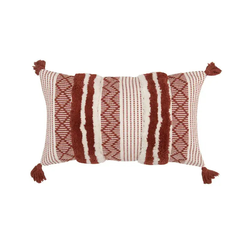Boho jacquard cushion cover navy blue & mustard yellow living room