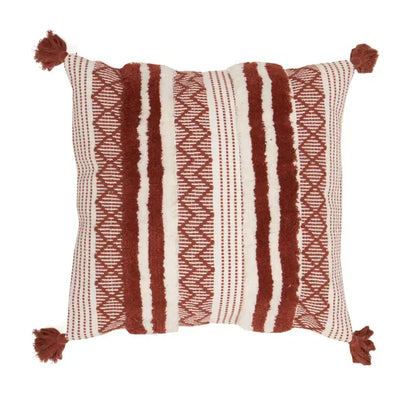 Boho jacquard cushion cover navy blue & mustard yellow living room