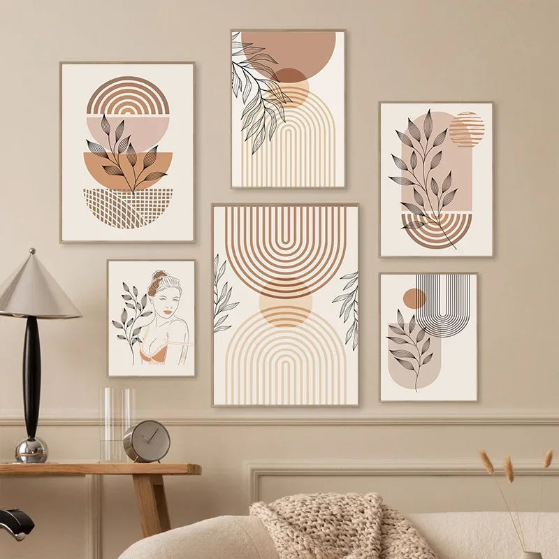 DecorBites™ Boho Light Canvas Wall Art - Nordic Minimalist