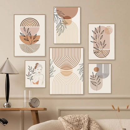 DecorBites™ Boho Light Canvas Wall Art - Nordic Minimalist