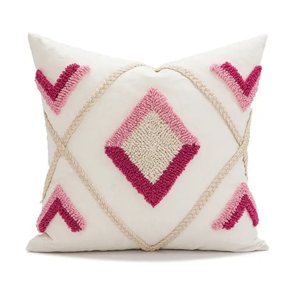 Boho loop tufted geometric pillow cover bedroom tassel cushion